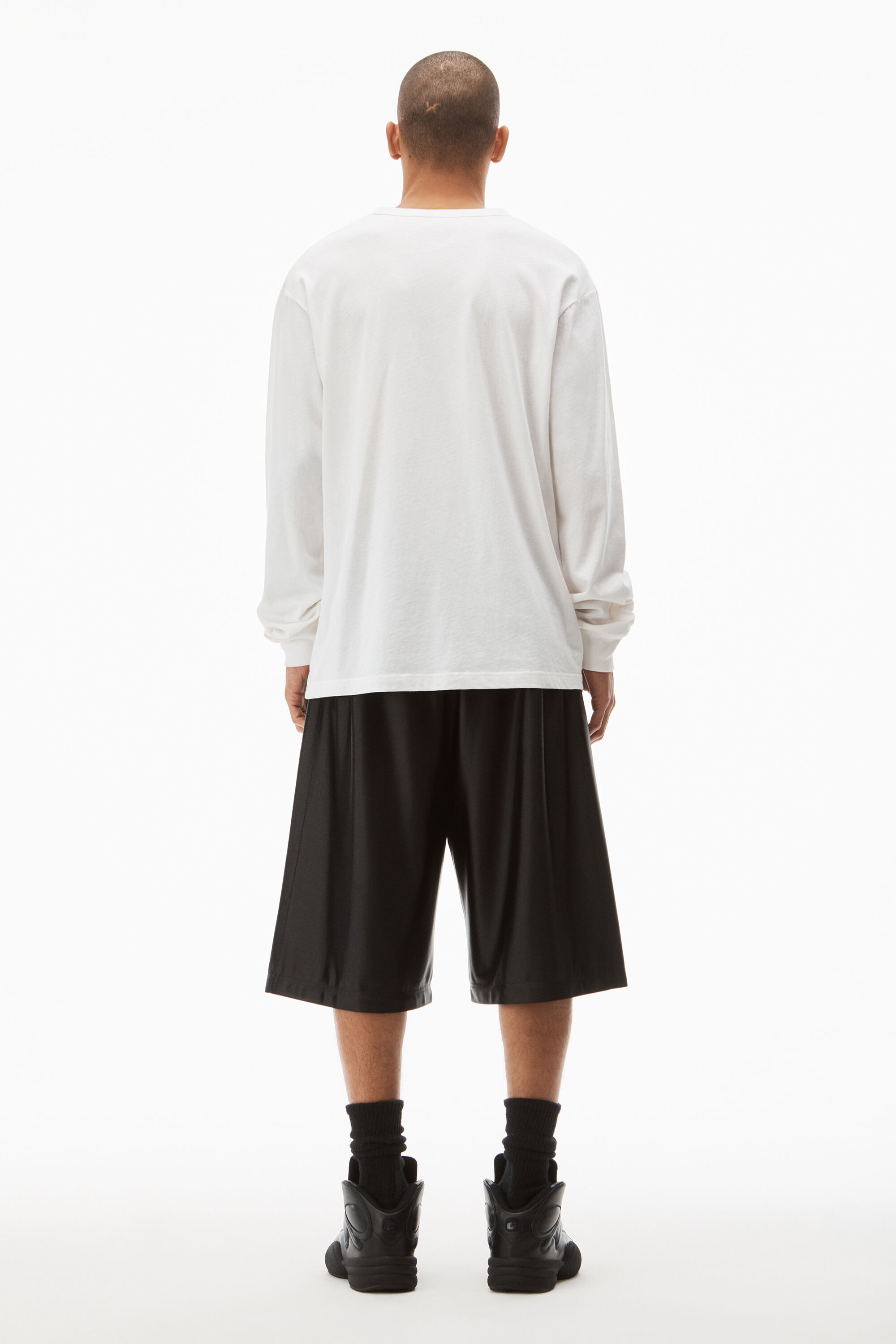 alexanderwang LONG-SLEEVE TEE IN HIGH TWIST JERSEY WHITE