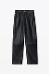 Alexander Wang black pantaloni cinque tasche a vita bassa in pelle d'agnello