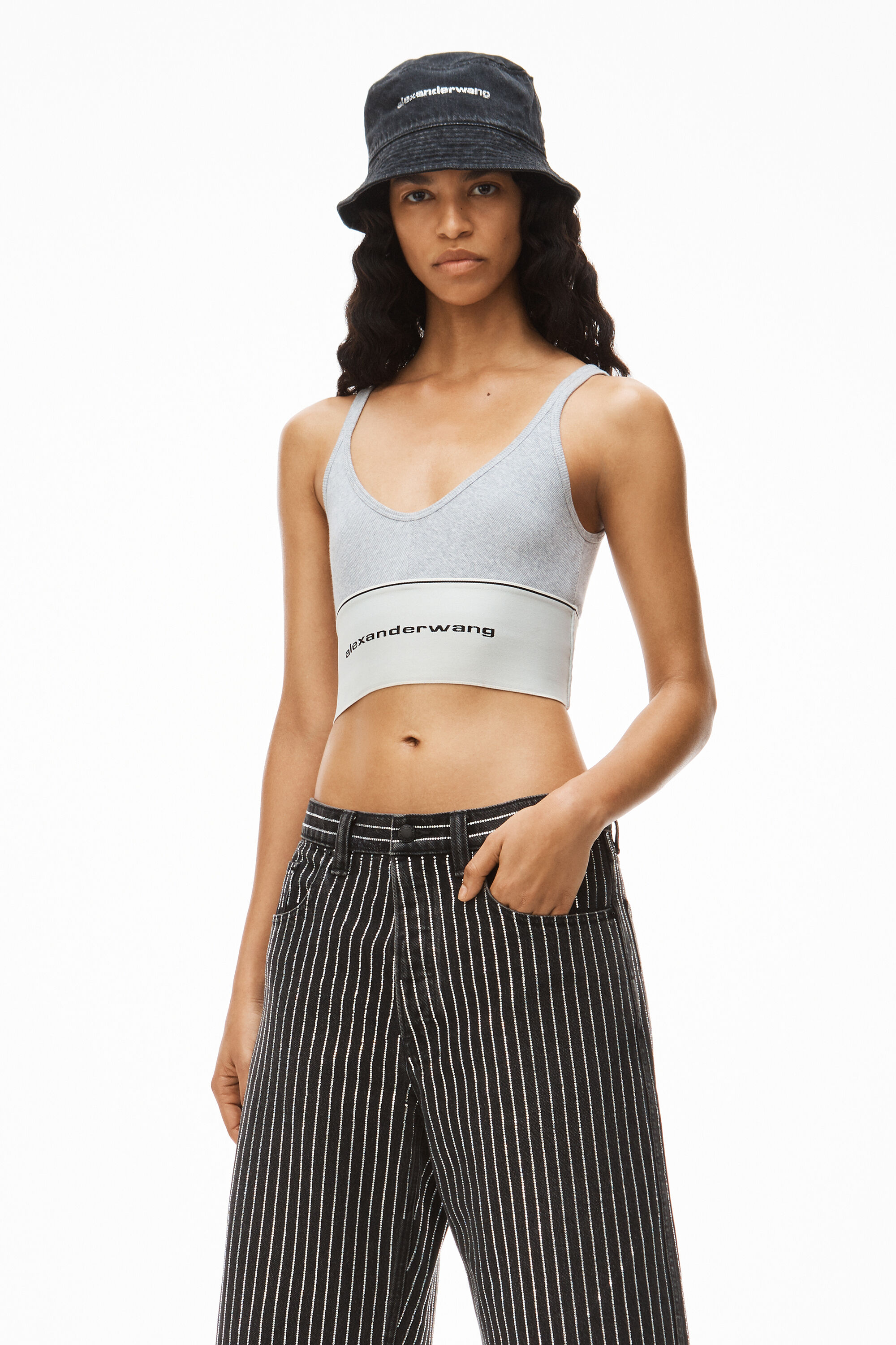 alexander wang logo bra