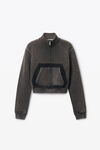 Alexander Wang washed shadow cropped zip-up jacket in cotton terry