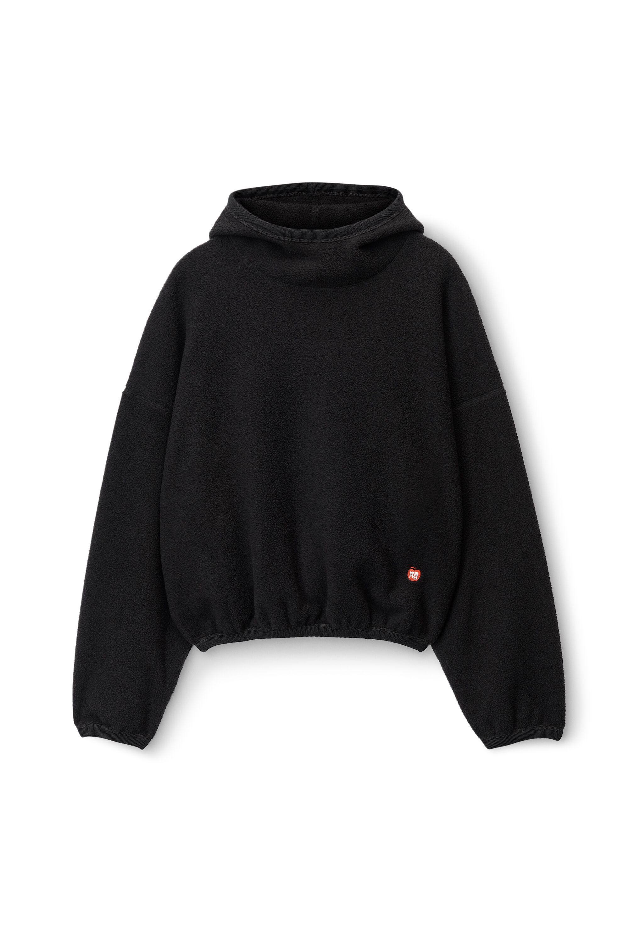 alexanderwang balaclava hoodie in teddy fleece BLACK