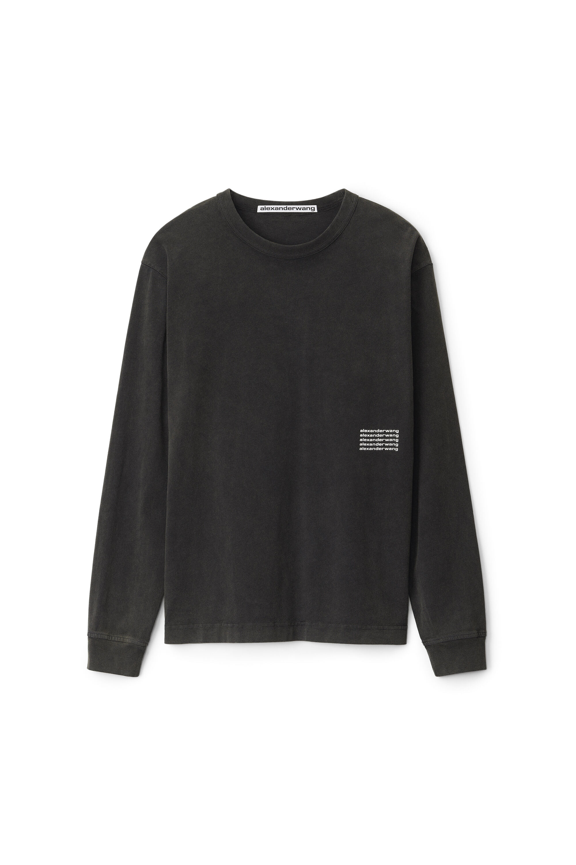 alexanderwang アレキサンダーワング アシッドウォッシュジャージー ロングスリーブTシャツ ACID BLACK -  alexanderwang® アレキサンダーワング JP