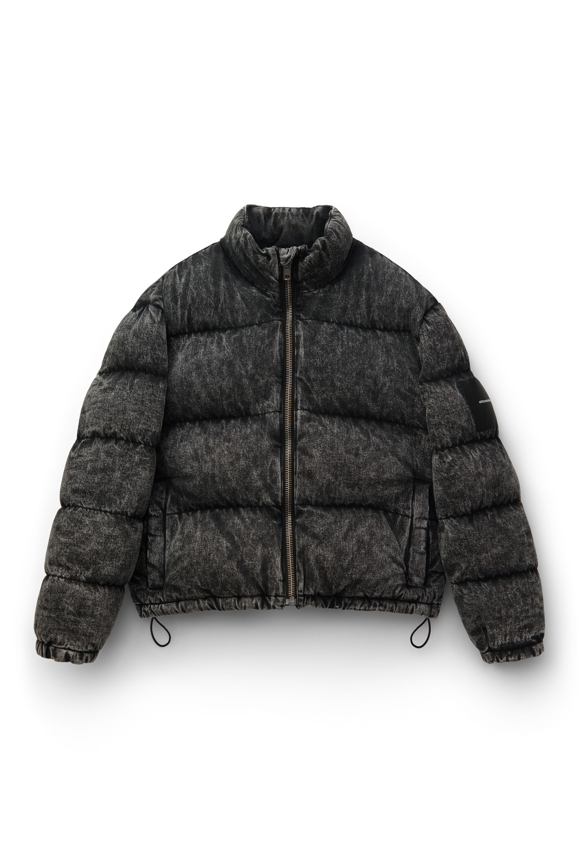 washed black puffer jacket