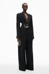 Alexander Wang black cropped tuxedo-style blazer with pointed hem