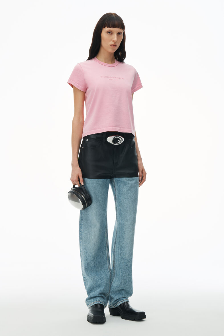 Calvin Klein True Icon Shrunken T-Shirt ($56) ❤ liked on Polyvore