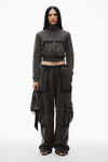 Alexander Wang washed shadow cropped zip-up jacket in cotton terry