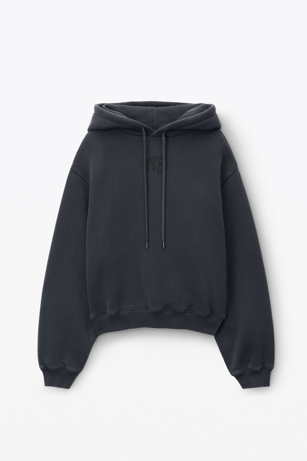 Black Oversized Turn Up Sleeve Hem Cropped Sweatshirt