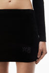 Alexander Wang black logo embossed miniskirt in chenille