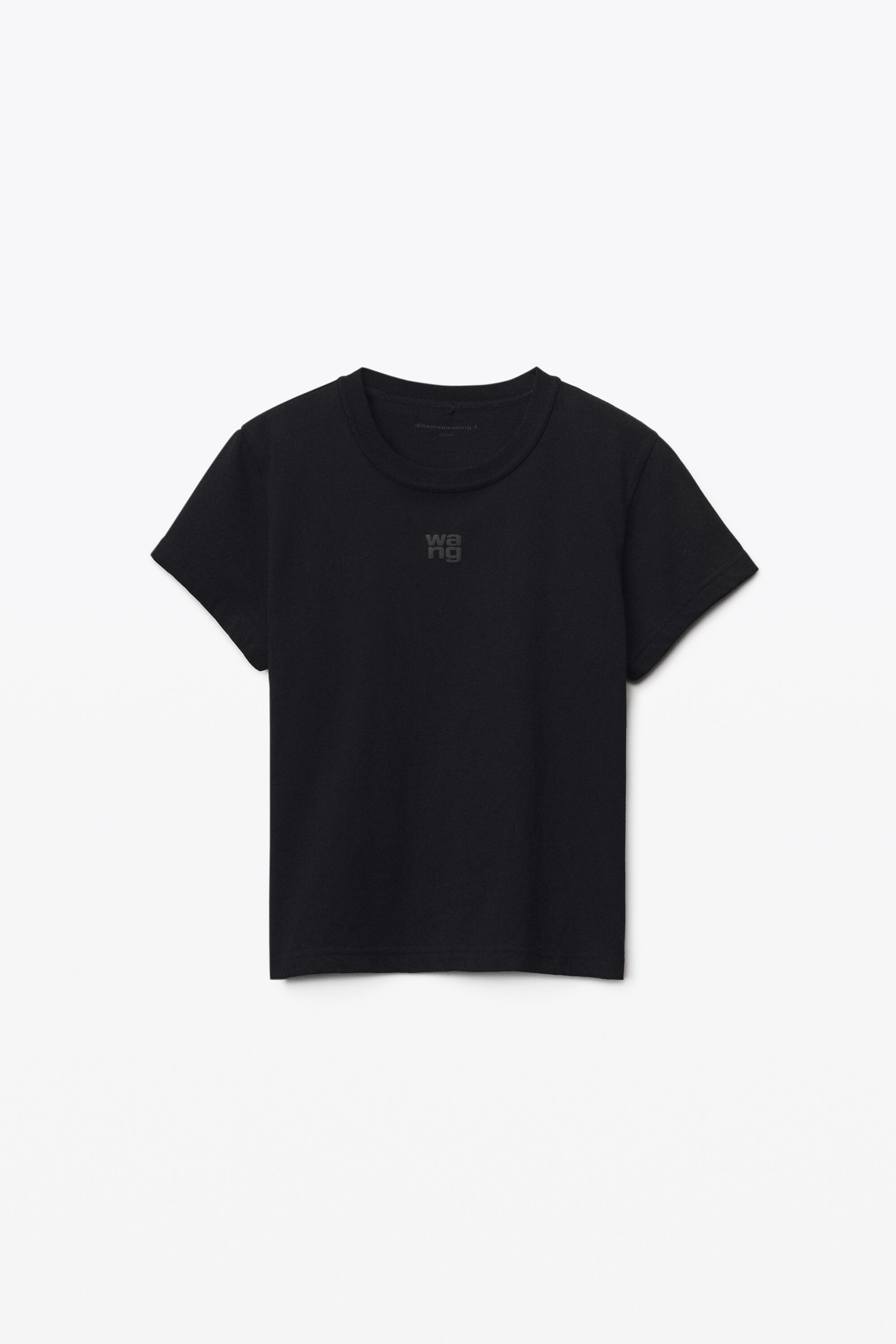 alexanderwang PUFF LOGO SHRUNKEN TEE IN COTTON JERSEY BLACK