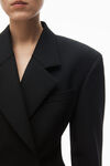 Alexander Wang black asymmetric blazer minidress in wool twill