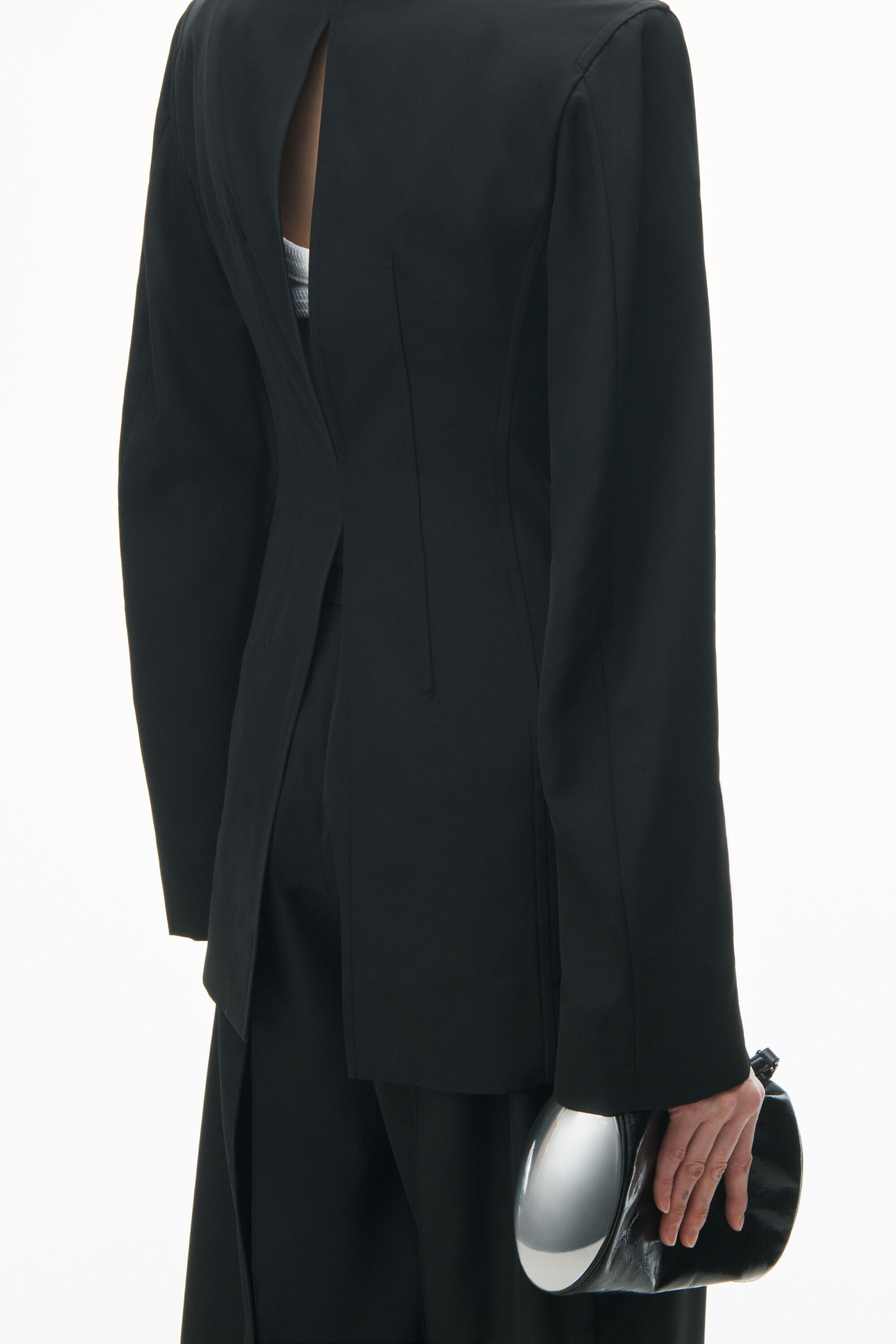 alexanderwang Collarless Tailored Jacket With Slits BLACK 