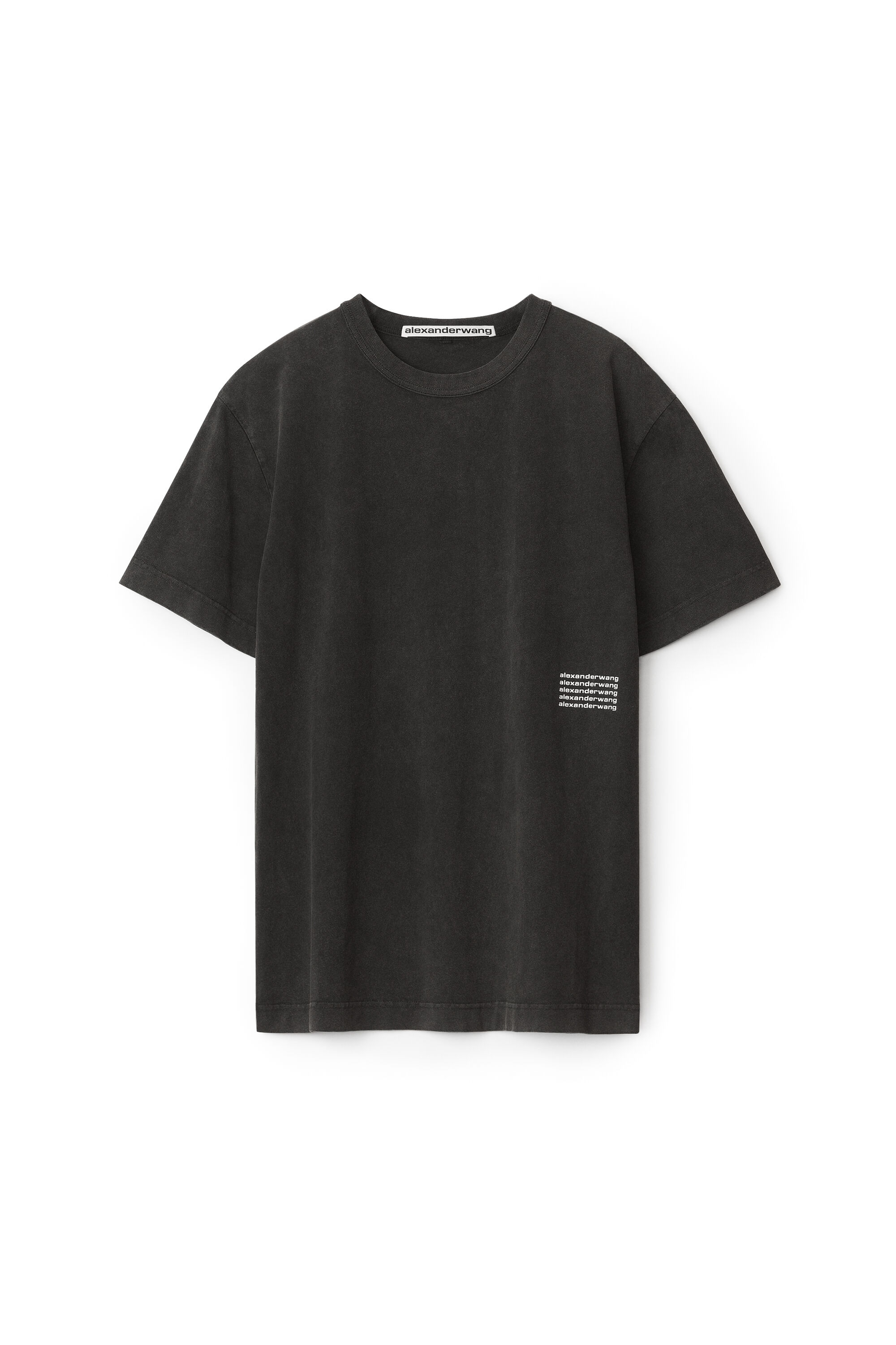 alexanderwang アレキサンダーワング ハイツイストジャージー アシッドウォッシュTシャツ ACID BLACK -  alexanderwang® アレキサンダーワング JP