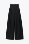 Alexander Wang black pantaloni a vita alta in twill di lana con gamba larga