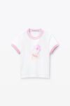 Alexander Wang white/pink sugar baby ringer tee in cotton jersey