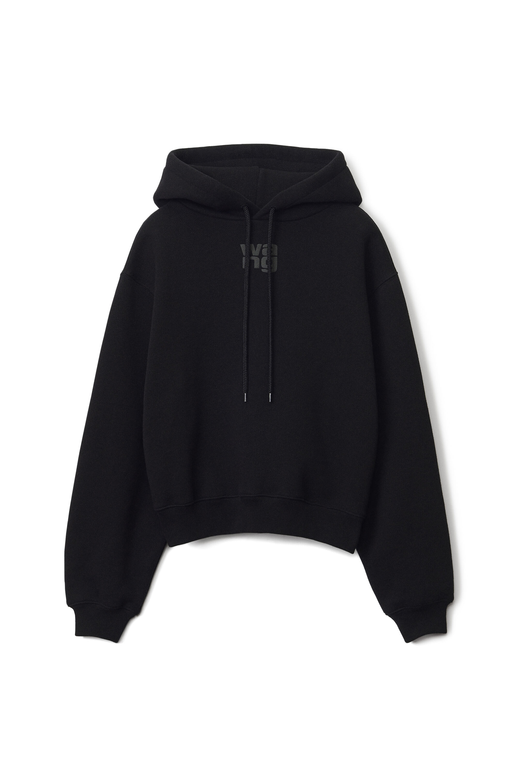 alexanderwang PUFF LOGO HOODIE IN STRUCTURED TERRY BLACK