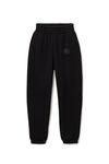 Alexander Wang black puff logo sweatpant in structured terry