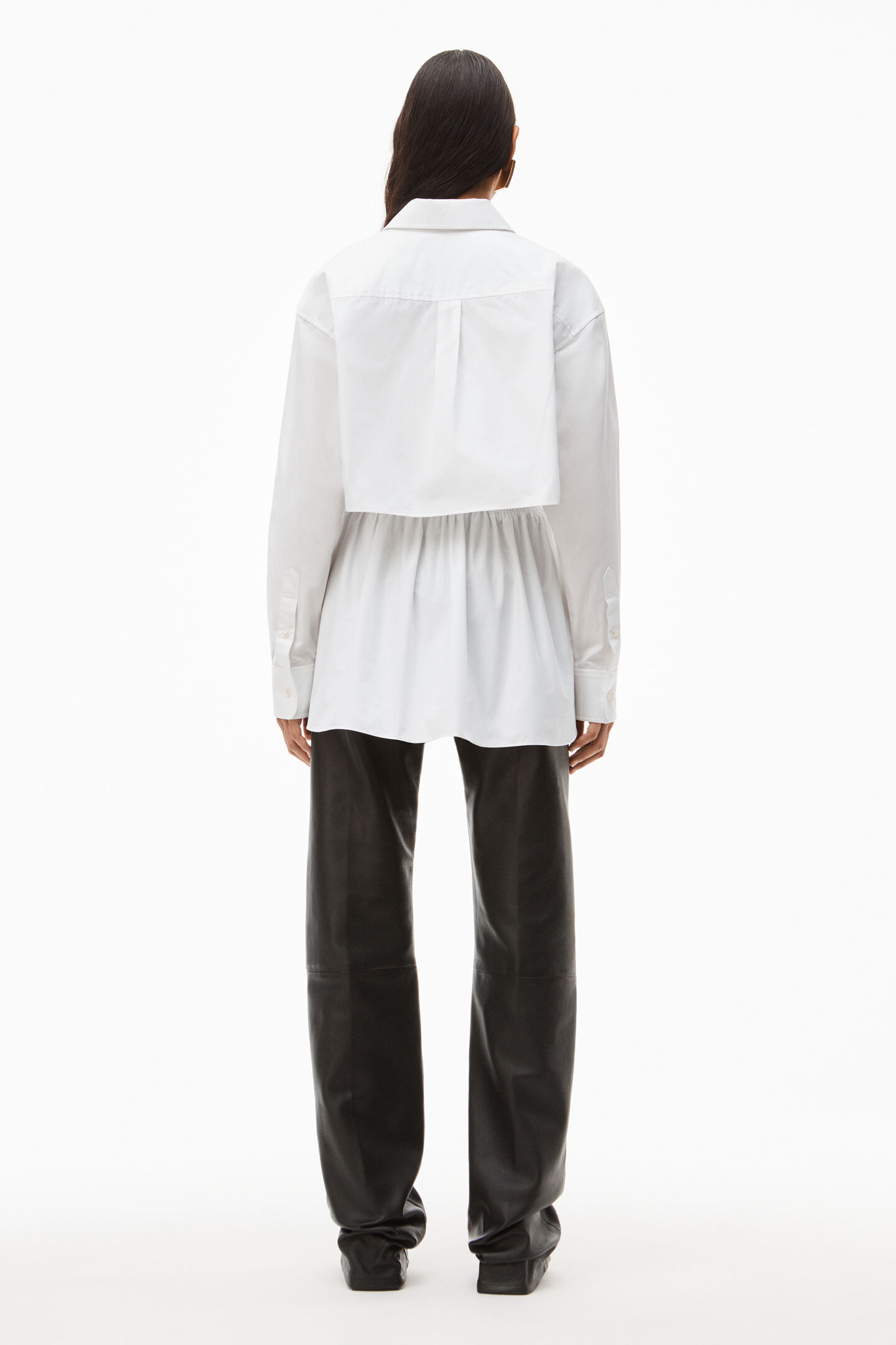 alexanderwang SMOCKED CAMI IN COMPACT COTTON WHITE