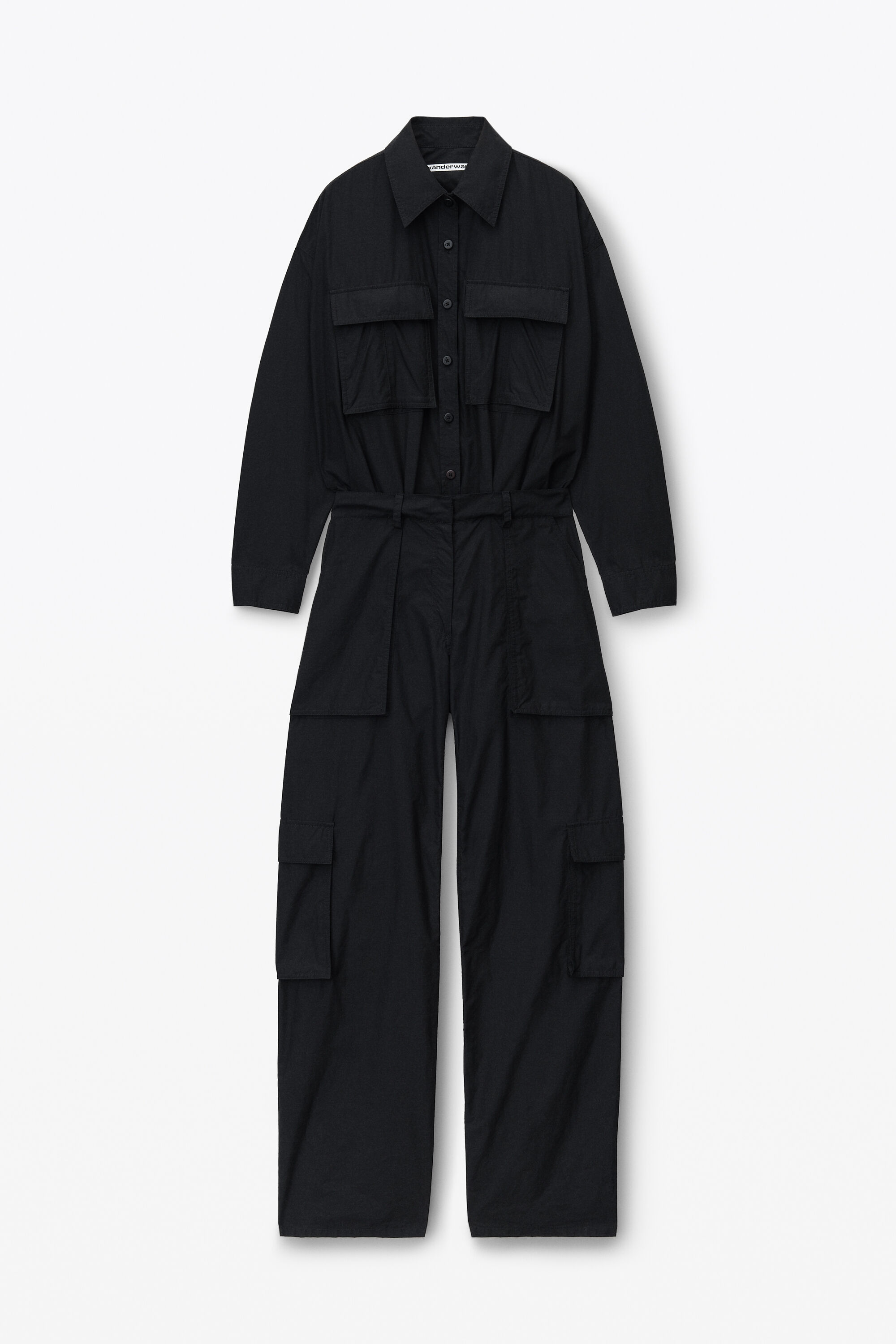 alexanderwang button up cargo jumpsuit BLACK - alexanderwang 