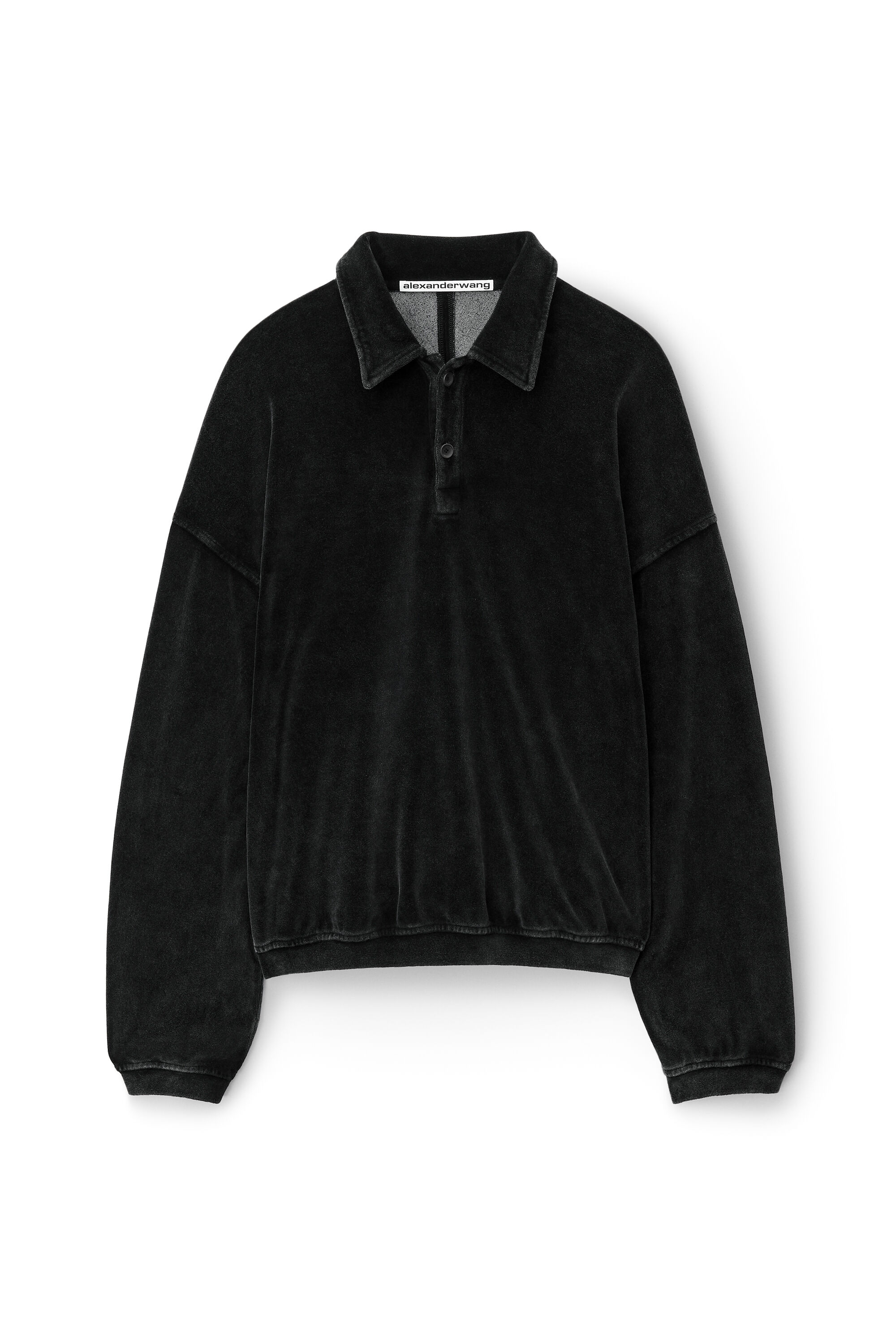 alexanderwang articulated polo shirt in velour with embossed logo