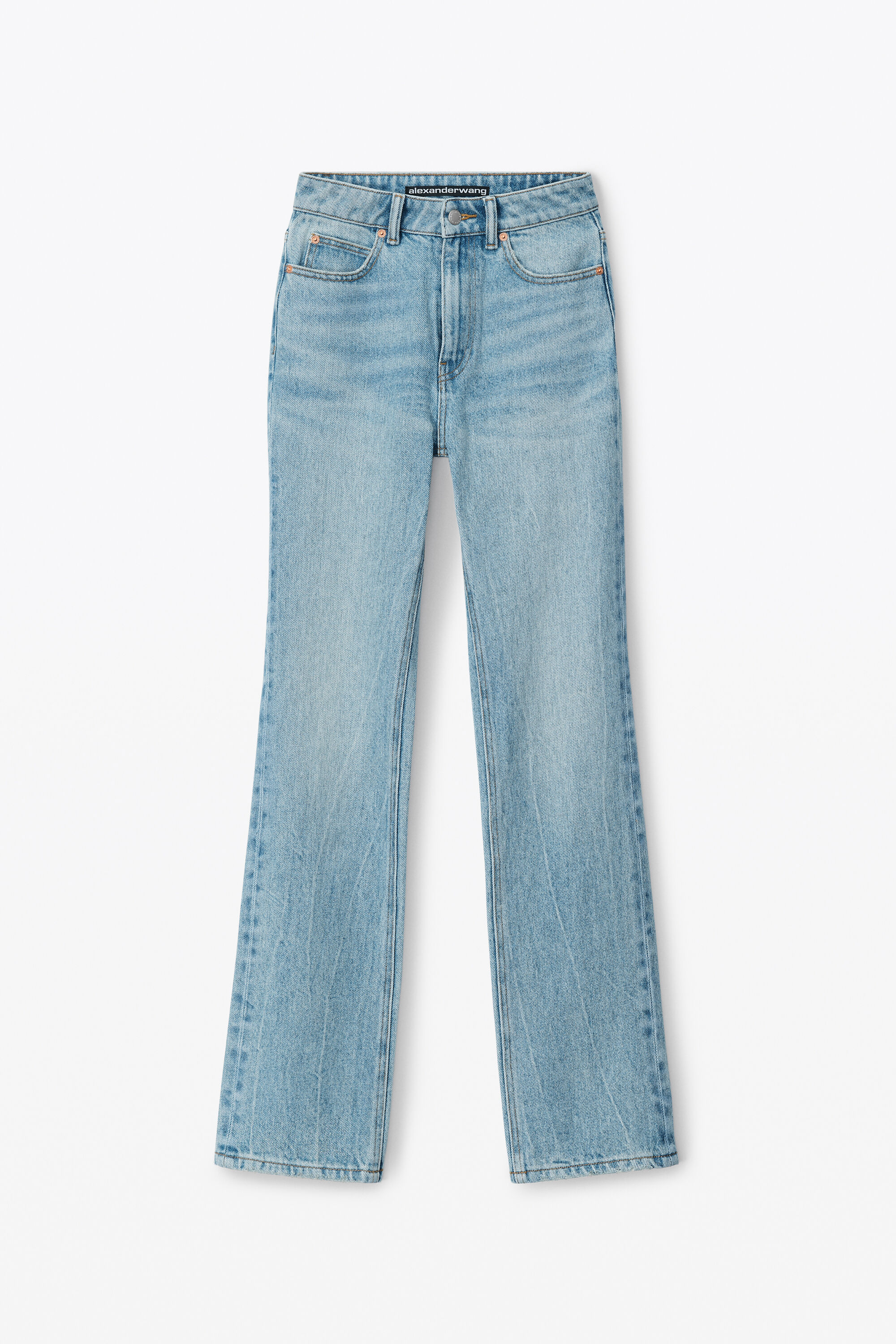 FLY HIGH-RISE STACKED JEAN IN DENIM in VINTAGE FADED INDIGO 