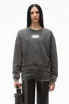 Alexander Wang washed cedar baumwollfrottee-sweatshirt mit geprägtem klingenlogo