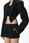 Alexander Wang black tailored mini skort in wool tailoring