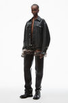 Alexander Wang black truckerjacke aus lammleder