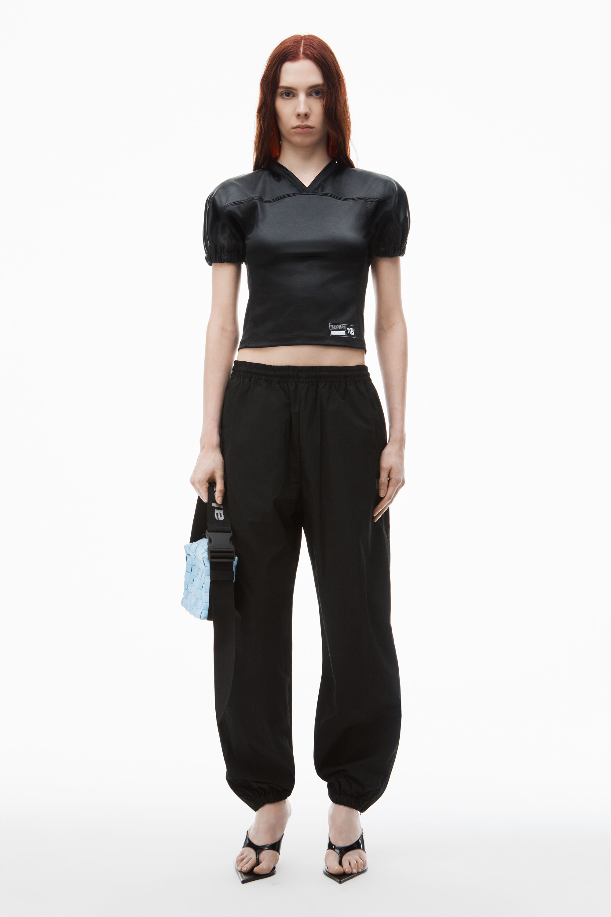 TRACK PANTS IN NYLON in BLACK | relaxed fit | alexanderwang®