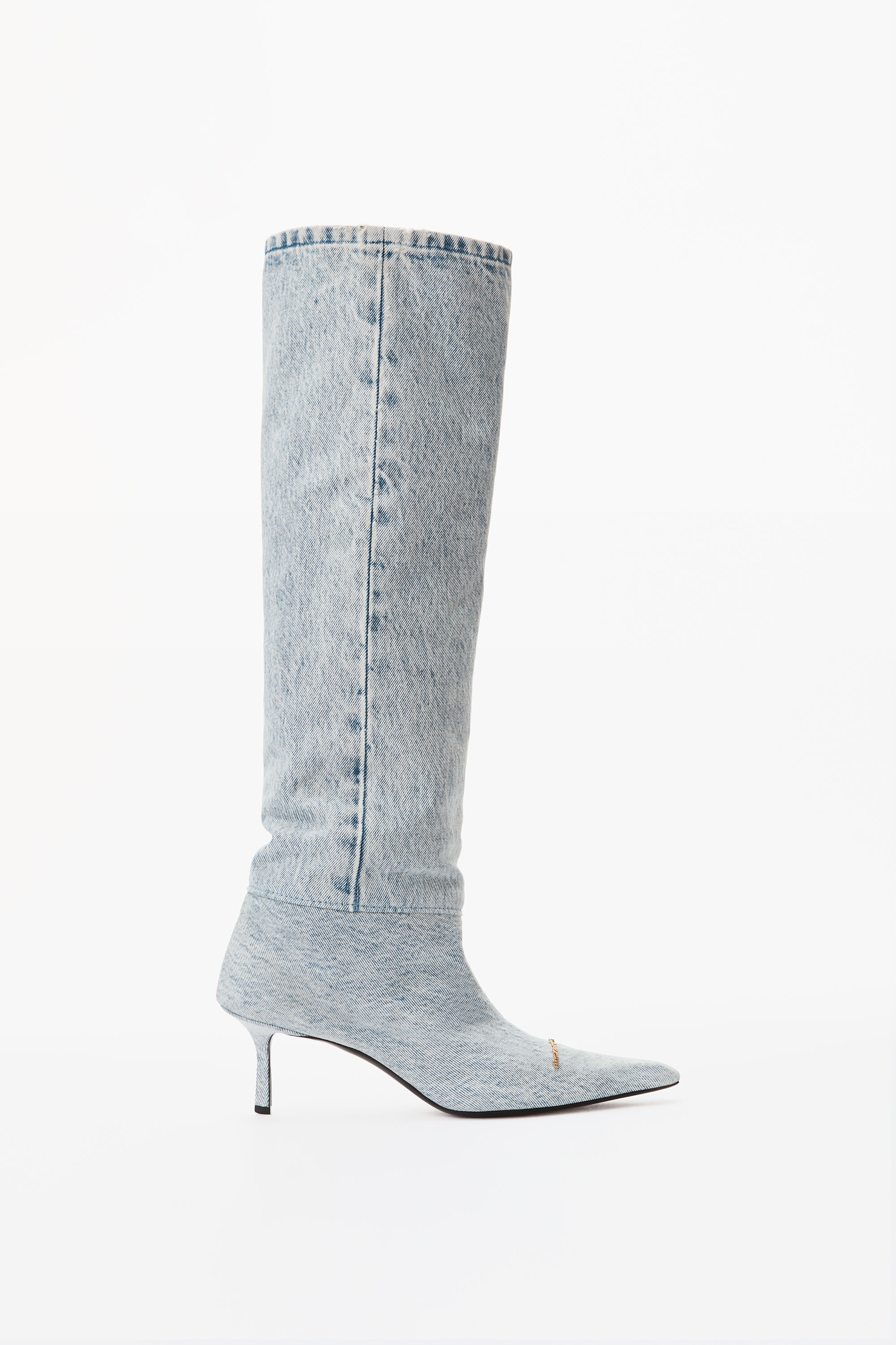 alexanderwang VIOLA 65 SLOUCH BOOT IN DENIM PEBBLE BLEACH