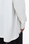 Alexander Wang white camicia boyfriend button-up in cotone compatto con applicazione con logo a forma di mela