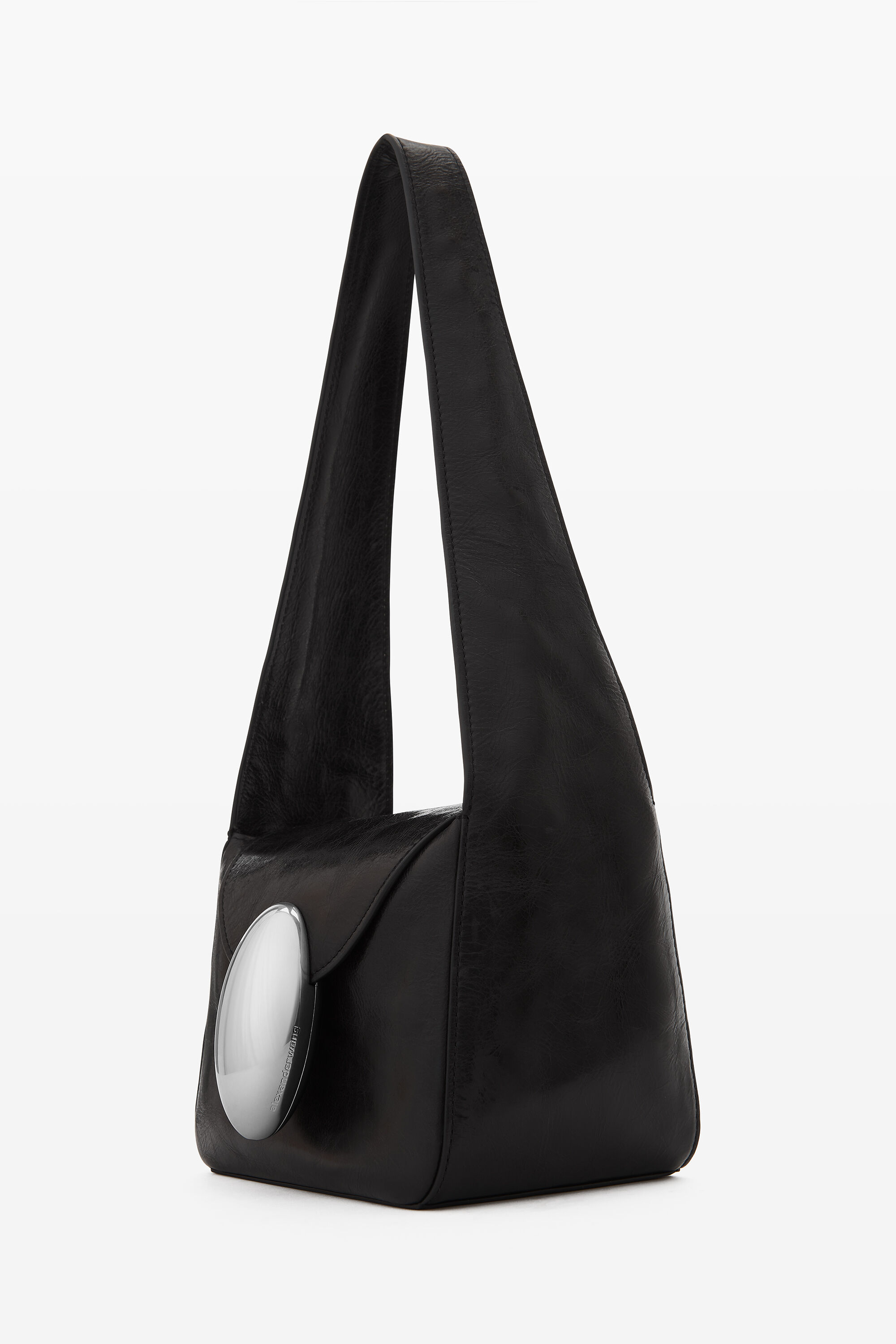 alexanderwang dome small hobo bag in crackle patent leather