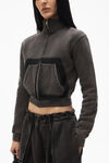 Alexander Wang washed shadow cropped zip-up jacket in cotton terry