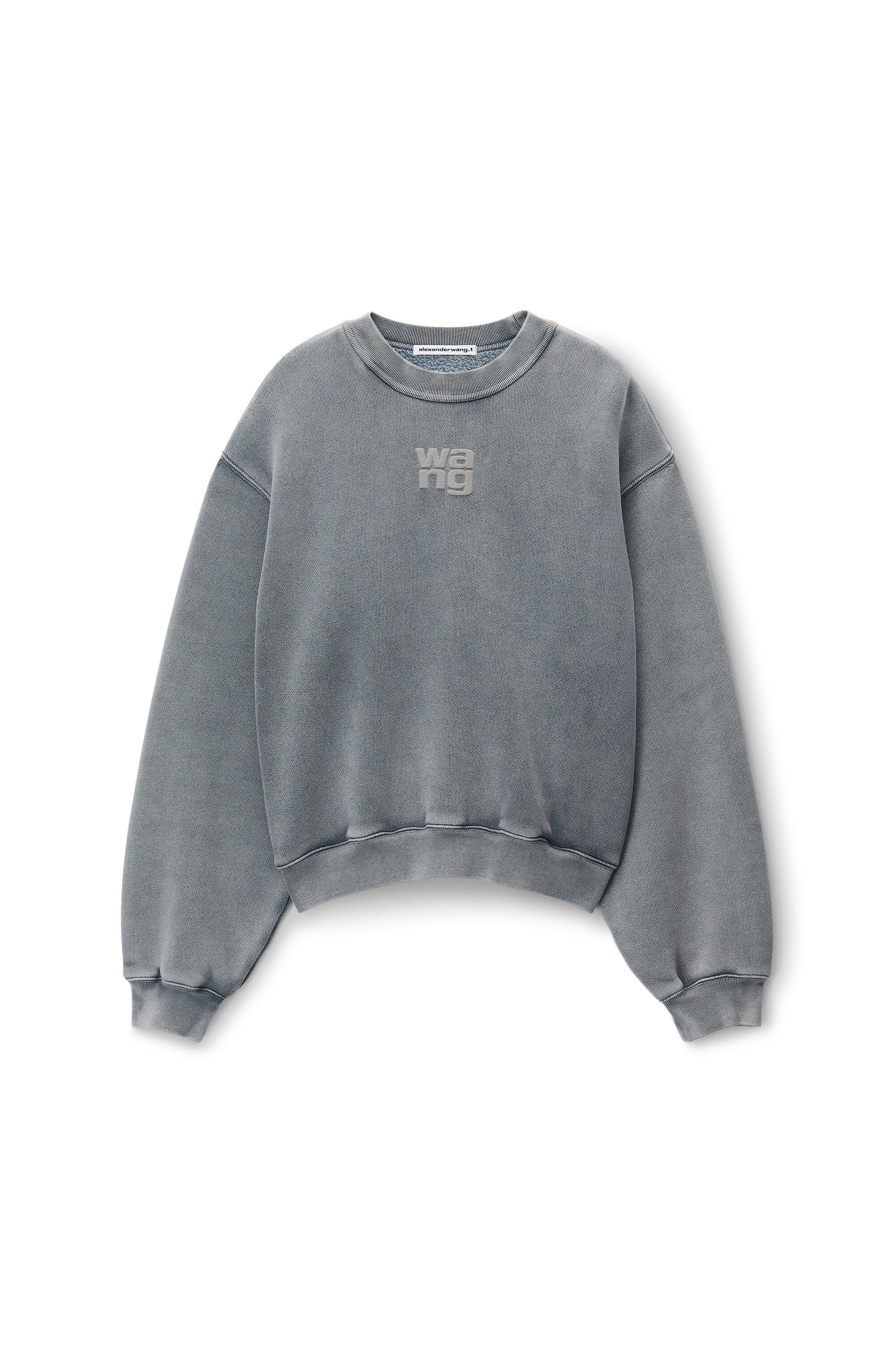 Logo Crewneck Sweatshirt in Structured Terry in ACID FOG 