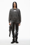 Alexander Wang washed cedar baumwollfrottee-sweatshirt mit geprägtem klingenlogo