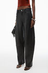 Alexander Wang black low-rise five-pocket pant in lambskin leather