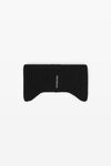 Alexander Wang black logo earmuff headband in ribbed wool stretch