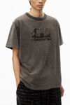 T-shirt Skyline effet vieilli en coton éponge suédé
