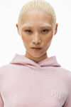 Alexander Wang light pink logo-embossed hoodie minidress