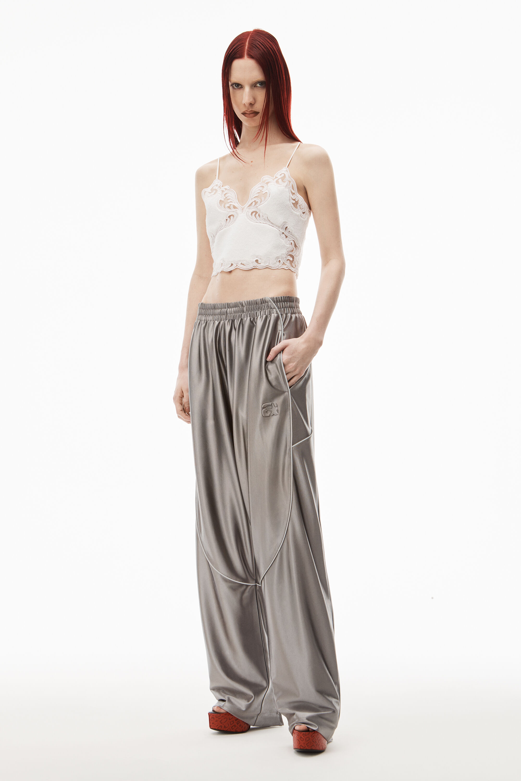 alexanderwang CROPPED CAMI IN TOWEL TERRY WHITE