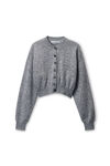 Alexander Wang grey multi logo embossed cardigan