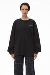 Alexander Wang black langarmshirt aus high-twist-jersey