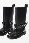 Alexander Wang black dixon buckle boot in leather