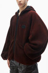 Alexander Wang washed maroon oversize-kapuzenjacke aus baumwolle