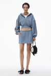 Alexander Wang washed vintage blue acid wash miniskirt in classic cotton terry