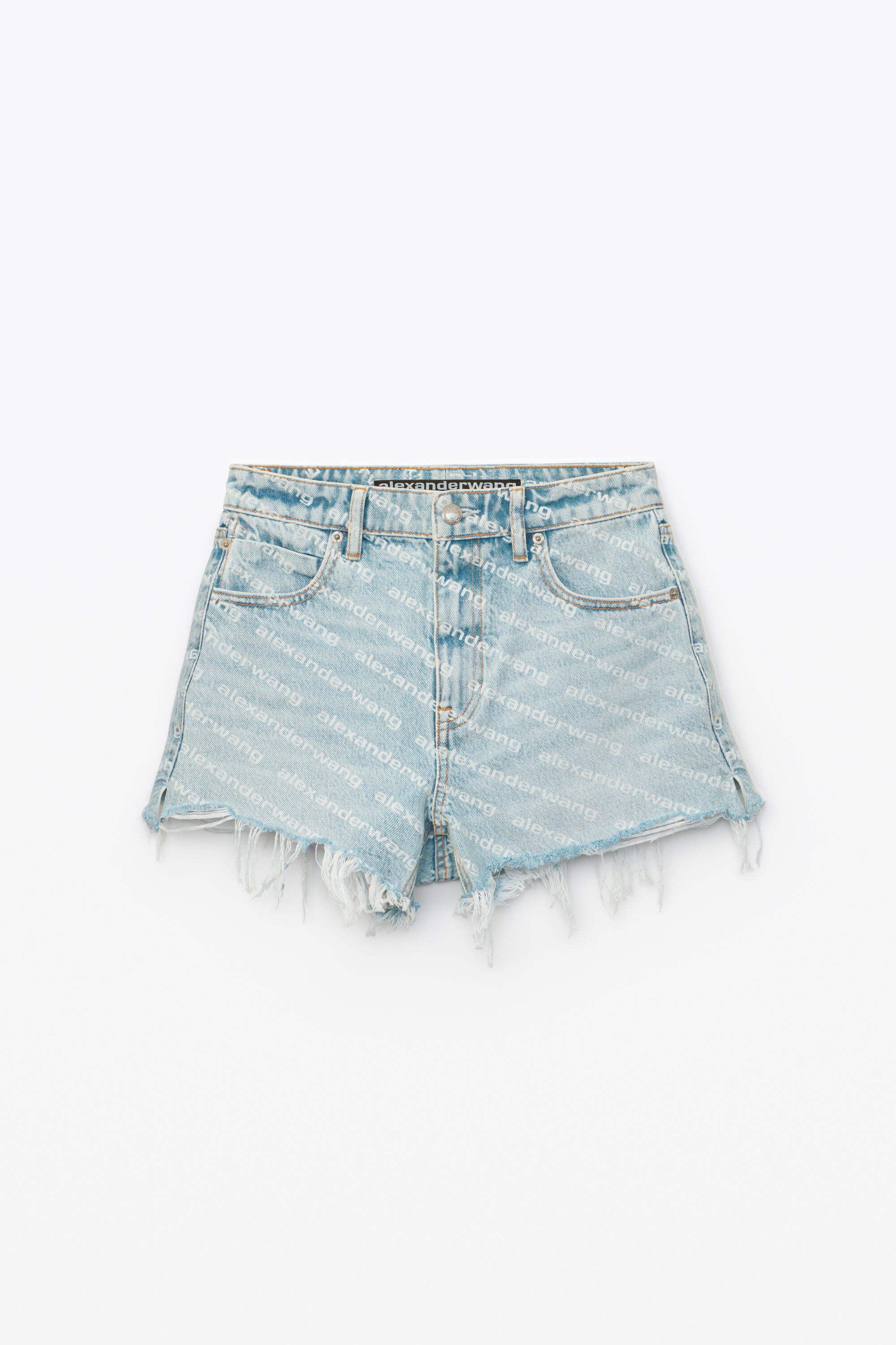 BITE LOGO SHORT IN PEBBLE BLEACH DENIM in PEBBLE BLEACH | alexanderwang®