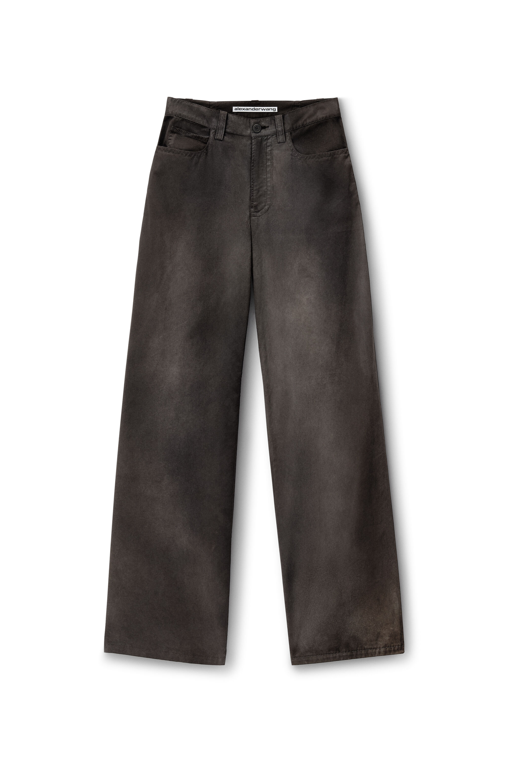 Low-Rise Five-Pocket Pant in Cotton in WASHED BLACK PEARL 