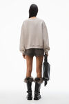 Alexander Wang washed oyster baumwollfrottee-sweatshirt mit geprägtem klingenlogo