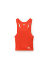 cropped racer tank in ribbed cotton