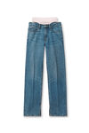 Alexander Wang vintage medium indigo jeans a gamba dritta in cotone con spacco sull'orlo e dettagli integrati