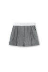 High-Waist Pleated Short with Logo Elastic